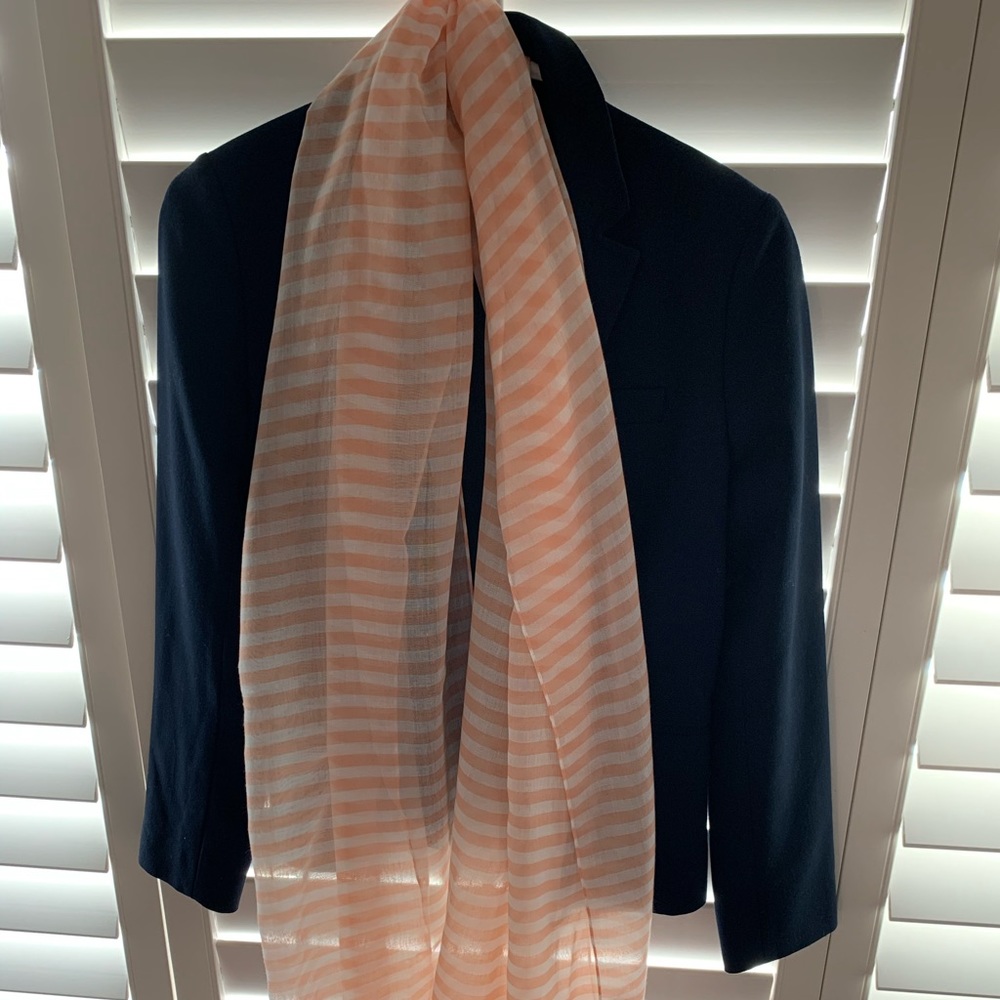 NWT J.Crew Pink and White Striped Scarf
